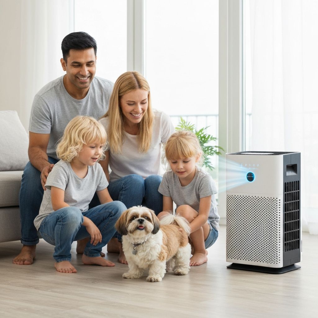 Pet family enjoying clean air